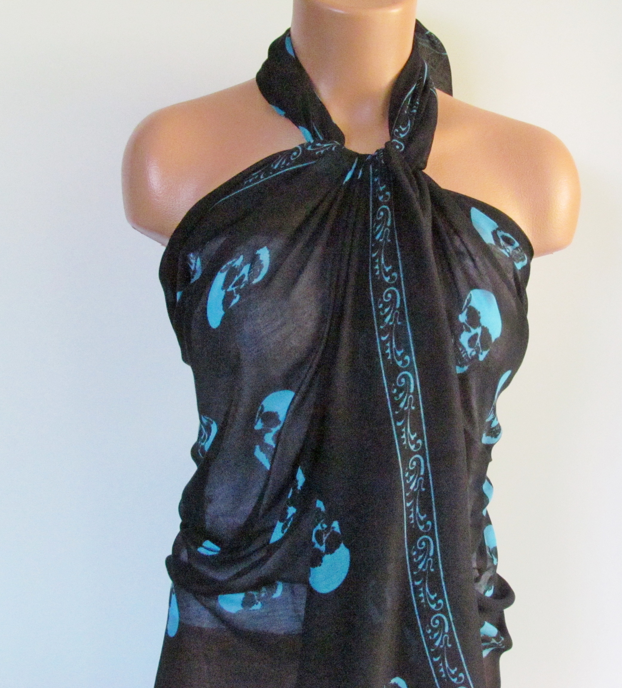 Skull Scarfbeach Pareoinfinity Scarf Beach Saronglong Scarf Season